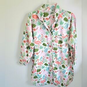 Mahogany Tropical Night Shirt Pajamas